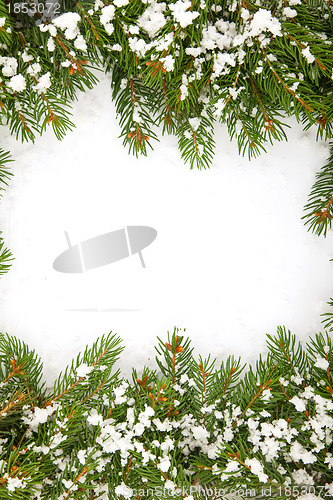 Image of Christmas framework with snow