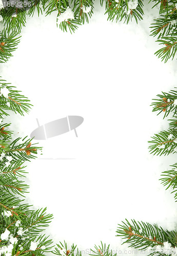 Image of Christmas framework with snow