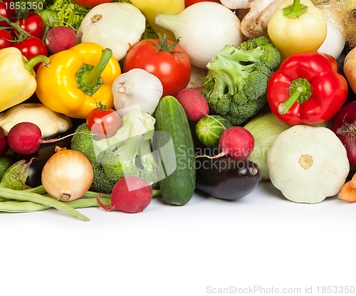 Image of Group of fresh vegetables isolated on white
