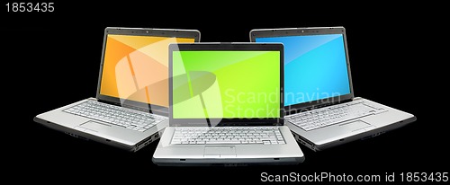 Image of Open laptops