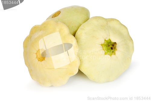 Image of White Pattypan Squash isolated on white