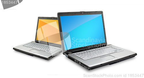 Image of Open laptops