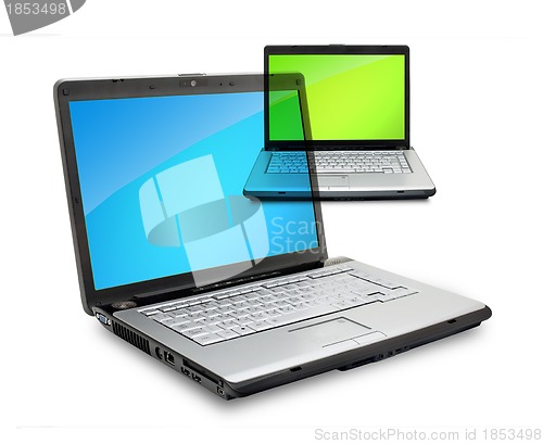 Image of Open laptops