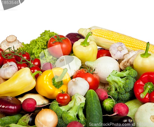 Image of Group of fresh vegetables isolated on white
