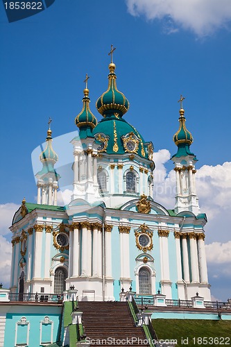 Image of St. Andrew's church in Kyiv, Ukraine