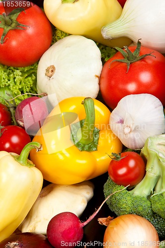 Image of Group of fresh vegetables isolated on white