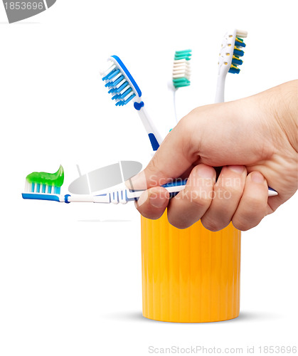 Image of Toothbrush and toothpaste