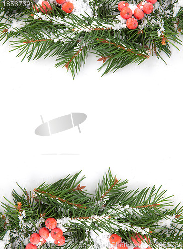 Image of Christmas framework with snow