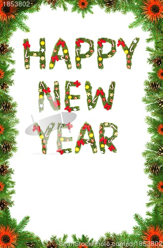 Image of Christmas card with a christmas ornamen