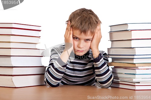 Image of Tired schoolboy