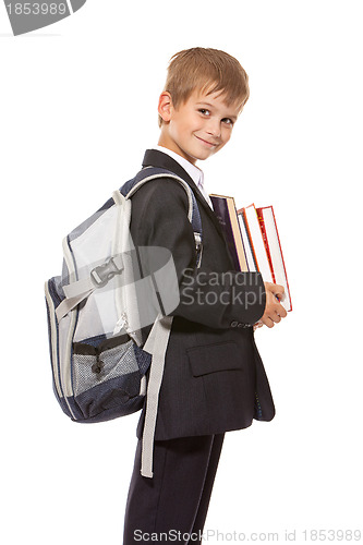 Image of Boy holding books
