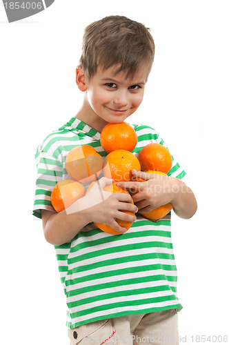 Image of Boy holding oranges