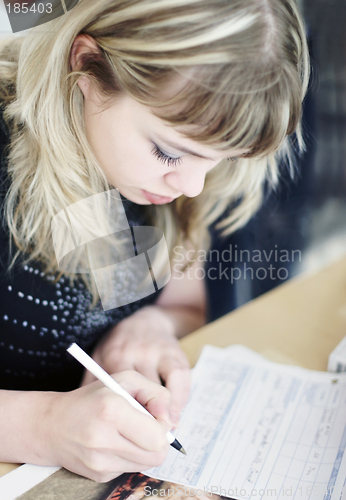 Image of Girl writing