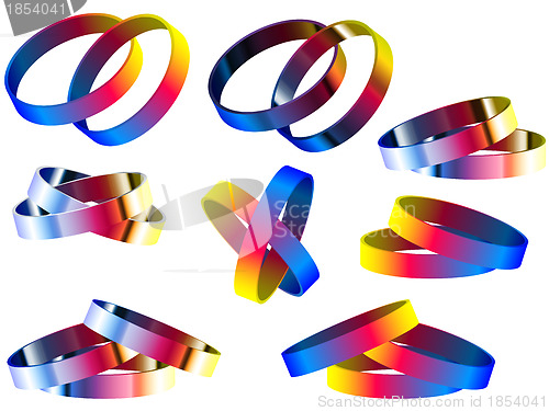 Image of Gay Marriage Rainbow Rings and Bracelets