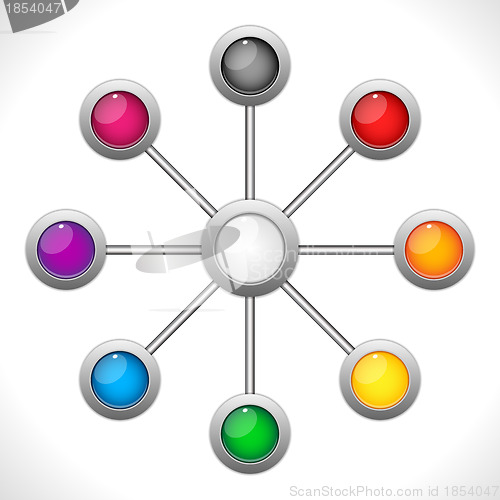 Image of Connection Dots Colorful Circles