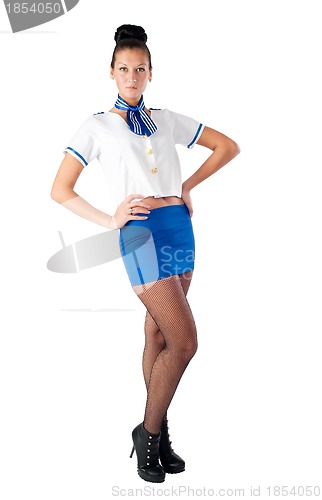 Image of Young beautiful air hostess