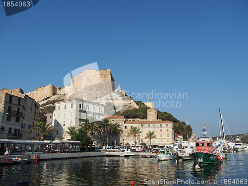 Image of Bonifacio, august 2012, view of the genovese fortification from 