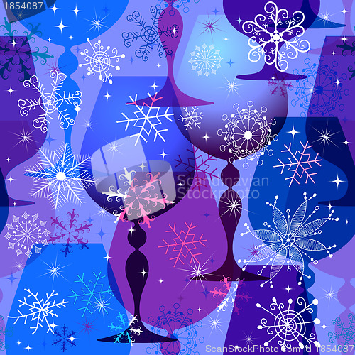 Image of Christmas blue-violet seamless pattern