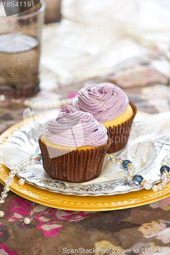 Image of Cupcake with violet cream