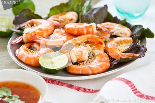 Image of Steamed prawn with Thai's sweet chilli sauce