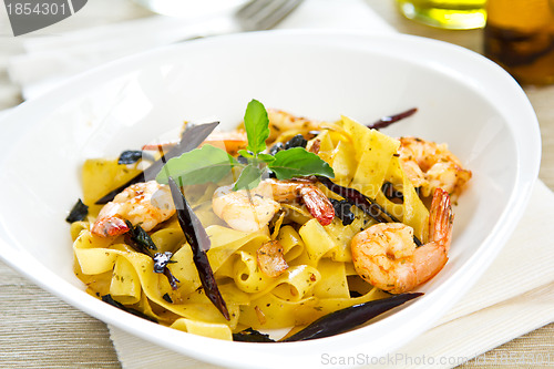 Image of Tagliatelle with prawn and dried chilli