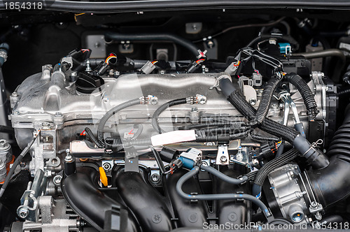 Image of Closeup photo of a clean motor block