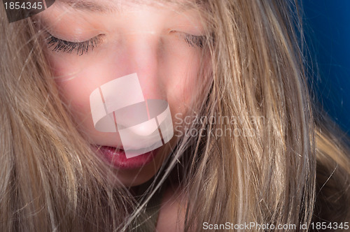 Image of Closeup of a beautiful young woman