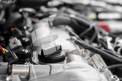 Image of Closeup photo of a clean motor block