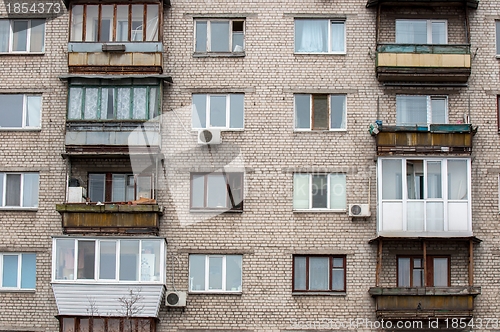 Image of Old residential building with balconies