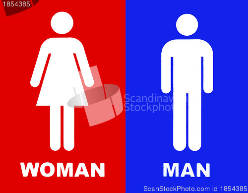 Image of Toilet sign in red and blue