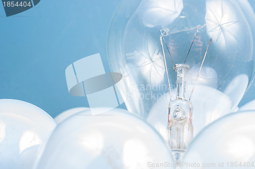 Image of White lightbulb closeup 