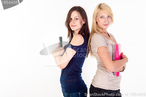 Image of Two beautiful student girls