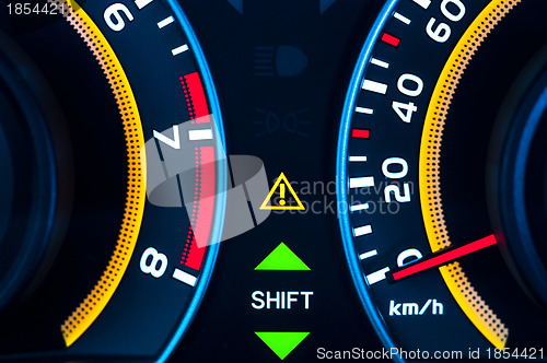 Image of Car speed meter closeup