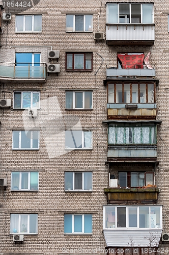 Image of Old residential building with balconies