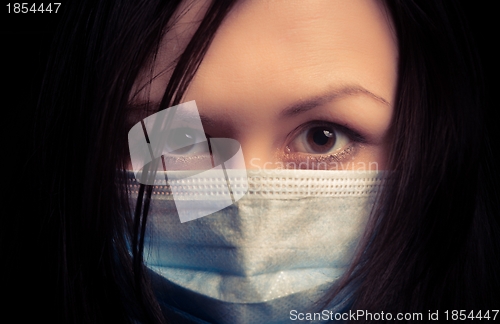Image of Girl in protective mask
