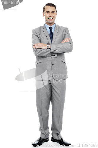 Image of Full length portrait of confident entrepreneur