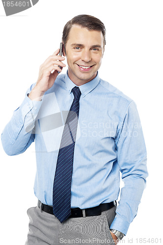 Image of Business executive communicating over cellphone