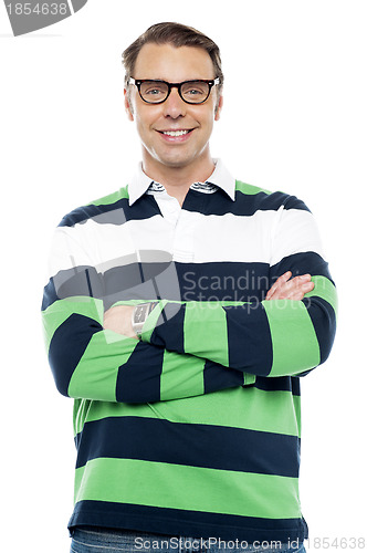 Image of Confident smiling young chap with spectacles