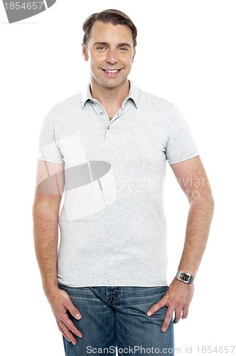 Image of Casual portrait of smiling young man