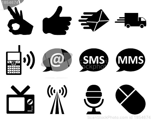 Image of Office and communication icon set