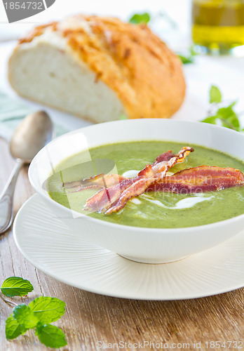 Image of Green pea ,Mint and Celery soup
