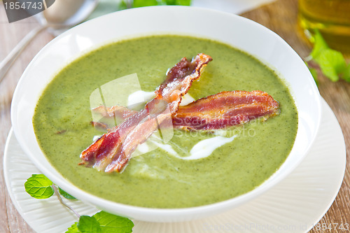 Image of Green pea ,Mint and Celery soup
