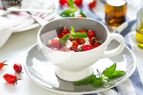 Image of Cherry tomato with pearl mozzarella salad