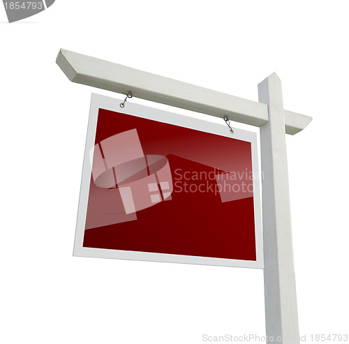 Image of Real Estate Sign with House Silhouette with Clipping Path