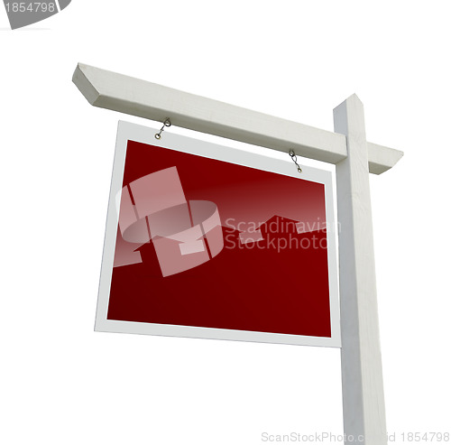 Image of Real Estate Sign with House Silhouette with Clipping Path