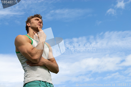 Image of Thoughtful strong man