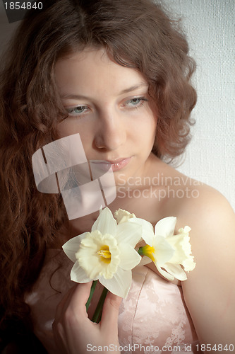 Image of  woman with narcissus