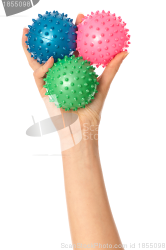 Image of three colored massage balls