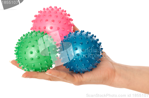 Image of three colored massage balls