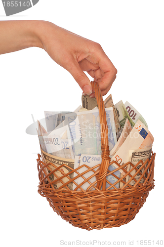 Image of basket with money